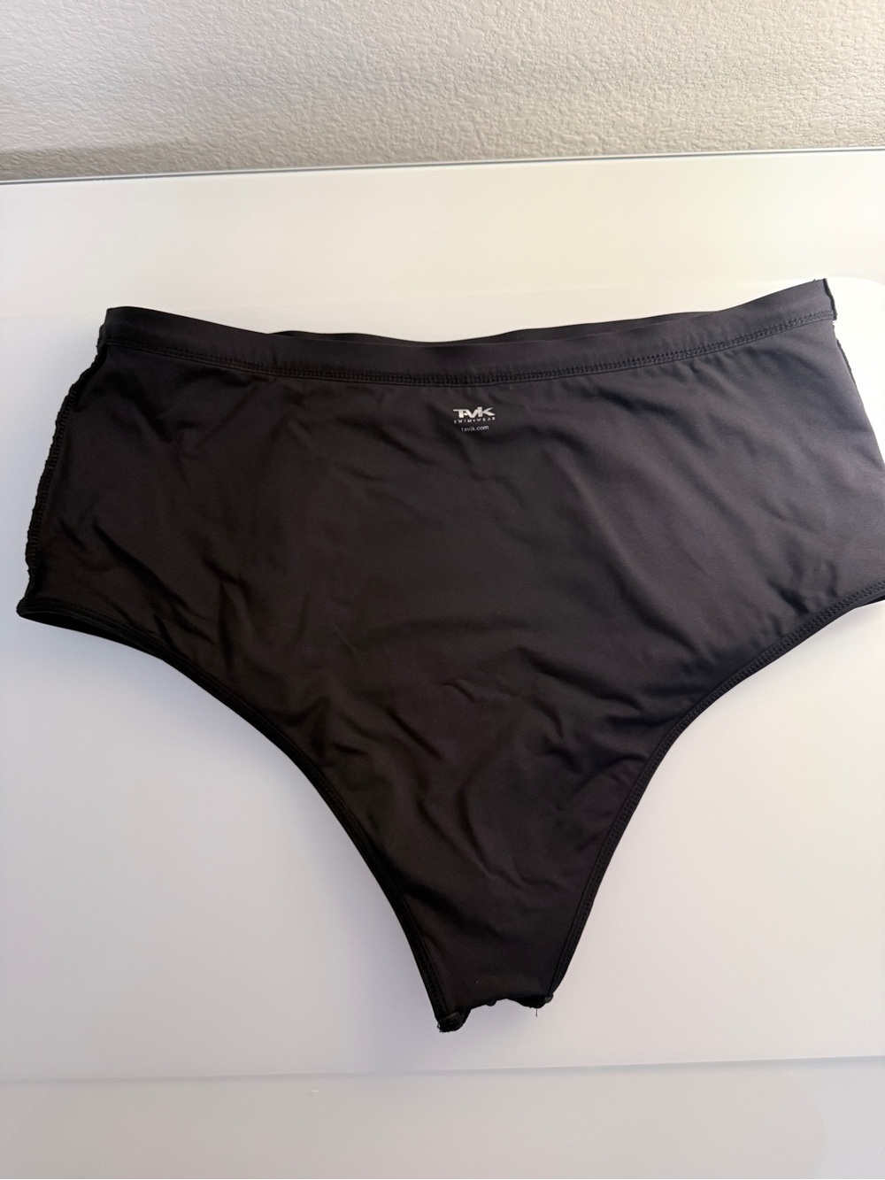 TAVIK High-Waist Black Floral Panel Swim Surf Bottoms Size Large - Picture 5 of 7